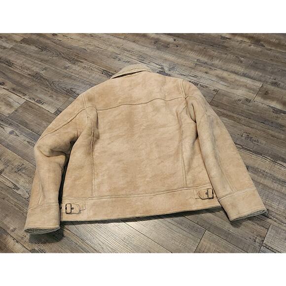 Zara Faux Suede Men’s Jacket Size XL Sherpa Lined Light Brow/Beige. #2046 - Picture 2 of 11
